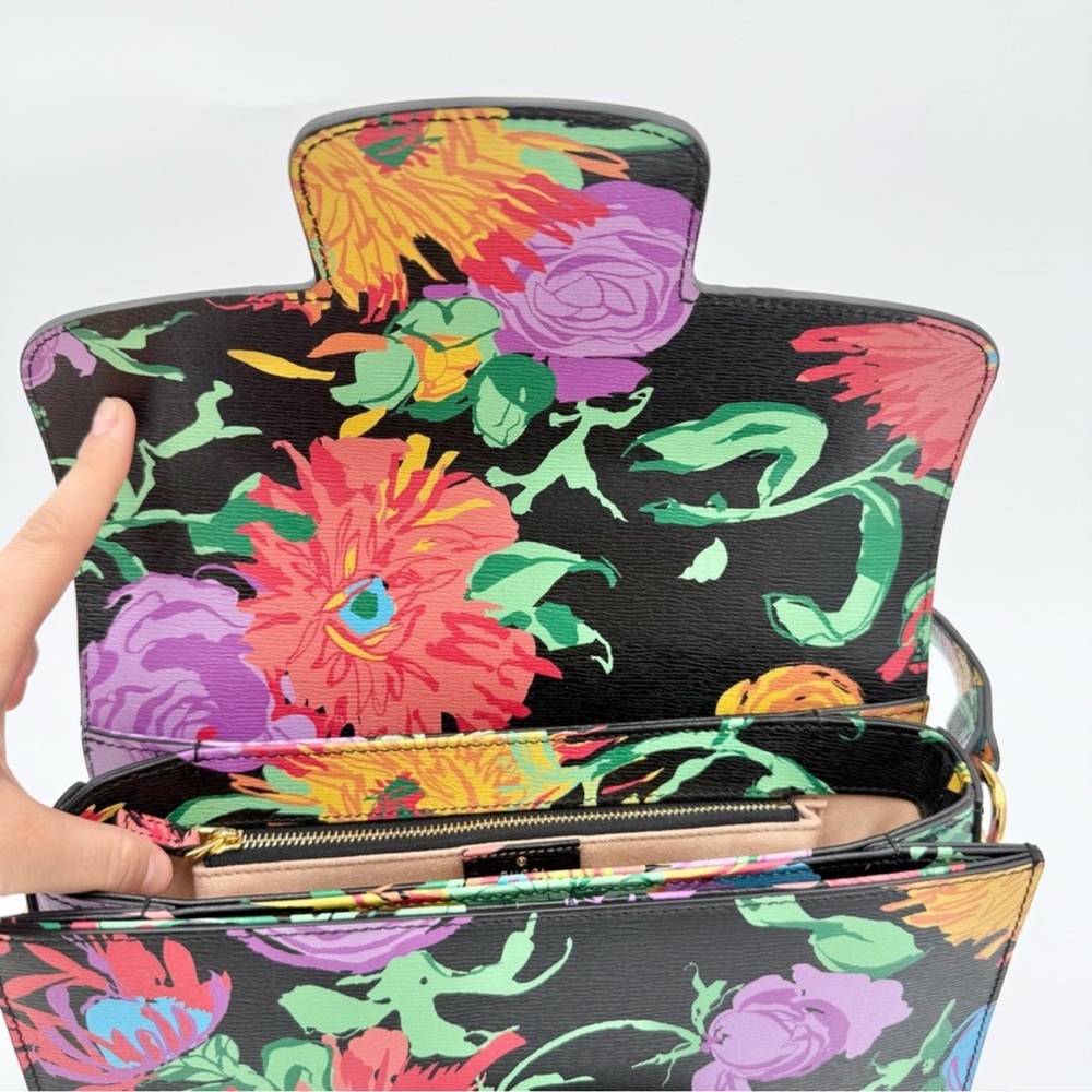 🚨SOLD🚨Gucci x Ken Scott Floral Print Horsebit 1955 Shoulder Bag - Picture 7 of 14